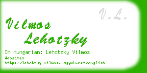 vilmos lehotzky business card